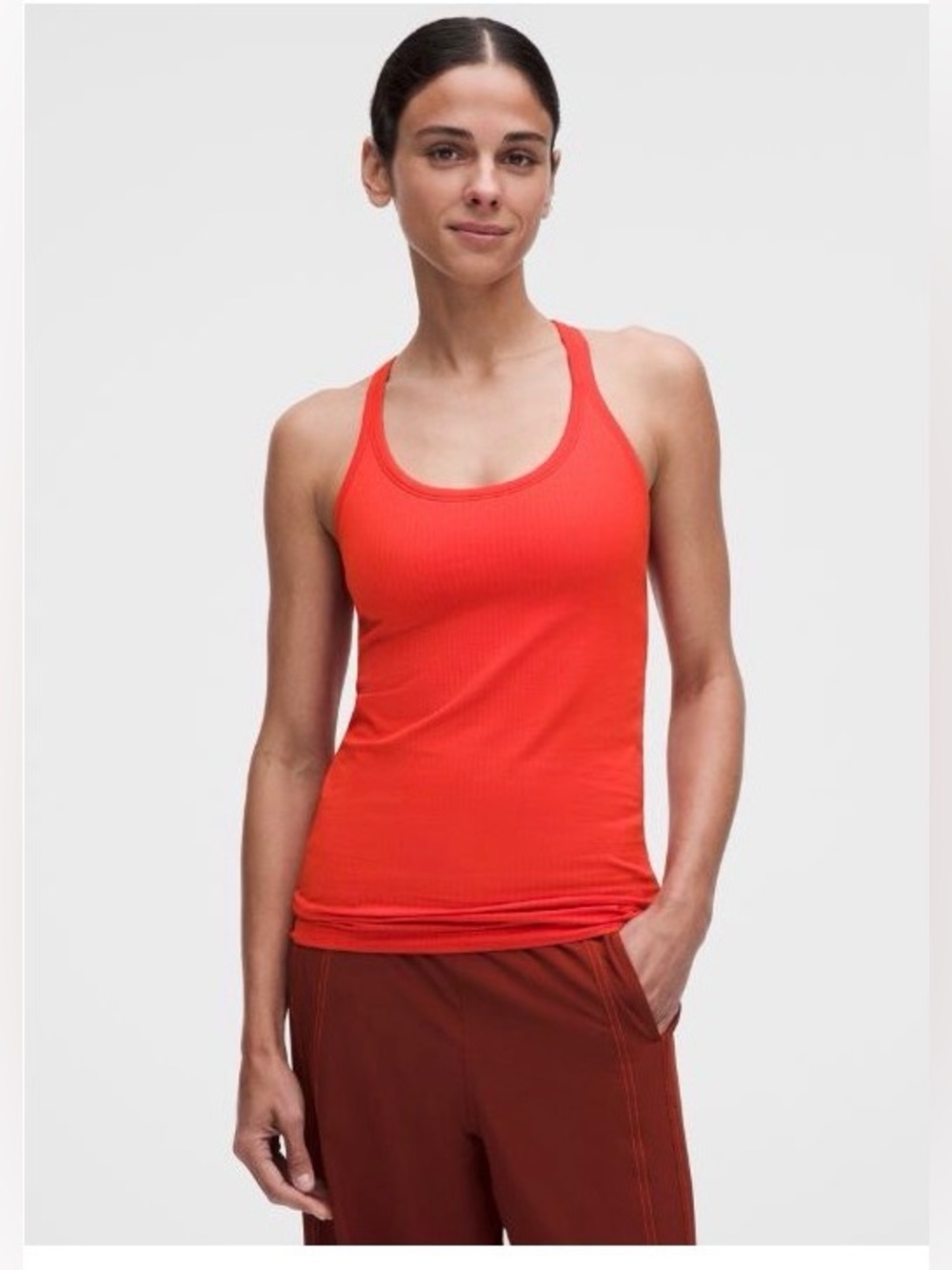 Lululemon Ebb to Street Tank Top Light Support B/C Cup - Cherry Ember, size 8